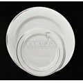 White/Silver Round Dinner Plate (10.5")
